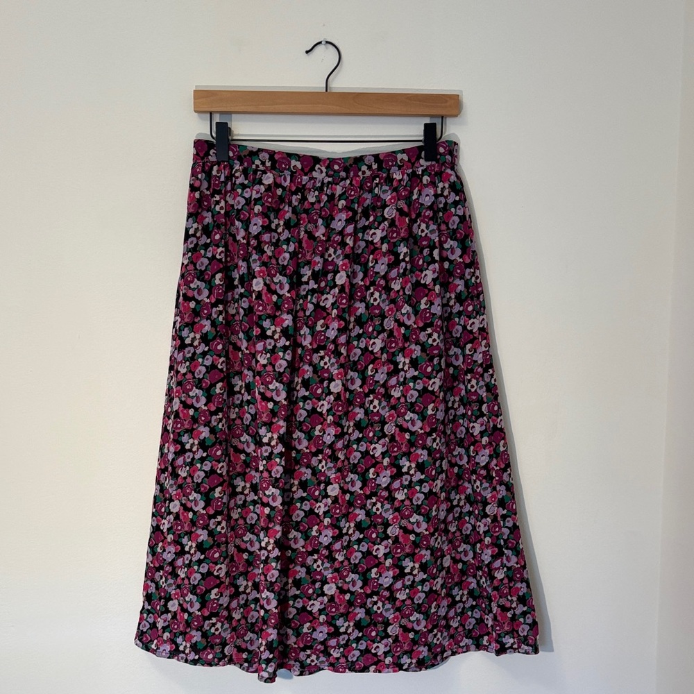 J. Crew Factory Pink Floral A-Line Skirt